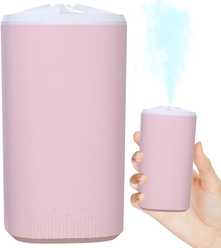 Mini 12oz Humidifier with Night Light & Essential Oil Diffuser - Quiet Cool Mist for Bedroom & Plants  USB Powered, Rosy & Top Fill 3