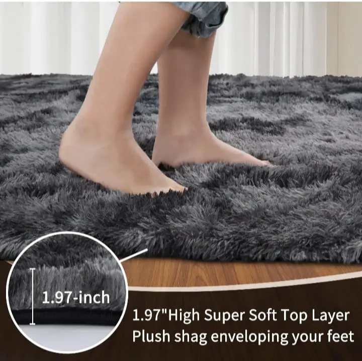 Modern soft plush bedside Rug, Solid color plush rug, Soft room and bedroom carpet, Soft carpet, Anti slip carpet, Fluffy Rugs Anti-Slip Large Shaggy Rug Super Soft Mat Living Room Bedroom Carpet 4