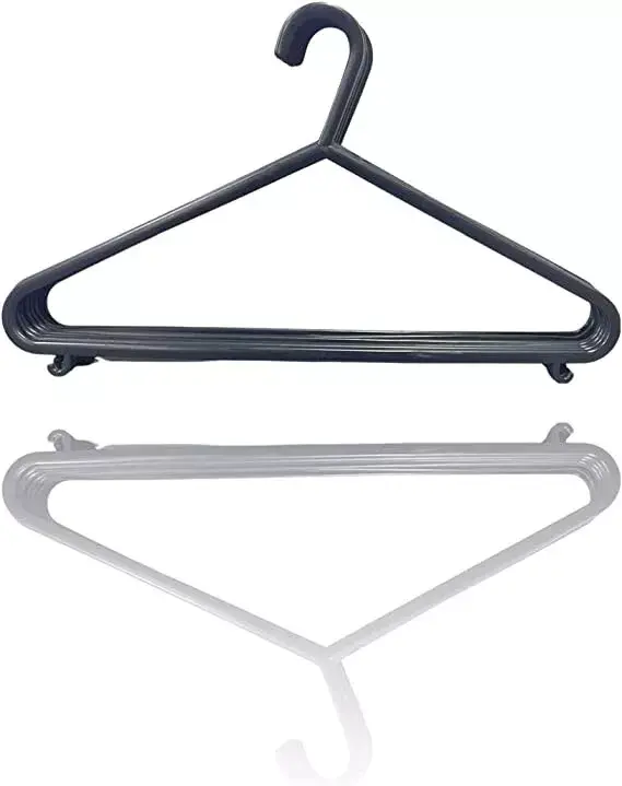 100 BLACK ADULT CLOTHES PLASTIC HANGERS COAT TROUSERS/HANGERS W TROUSER BAR Organiser Hanging 1