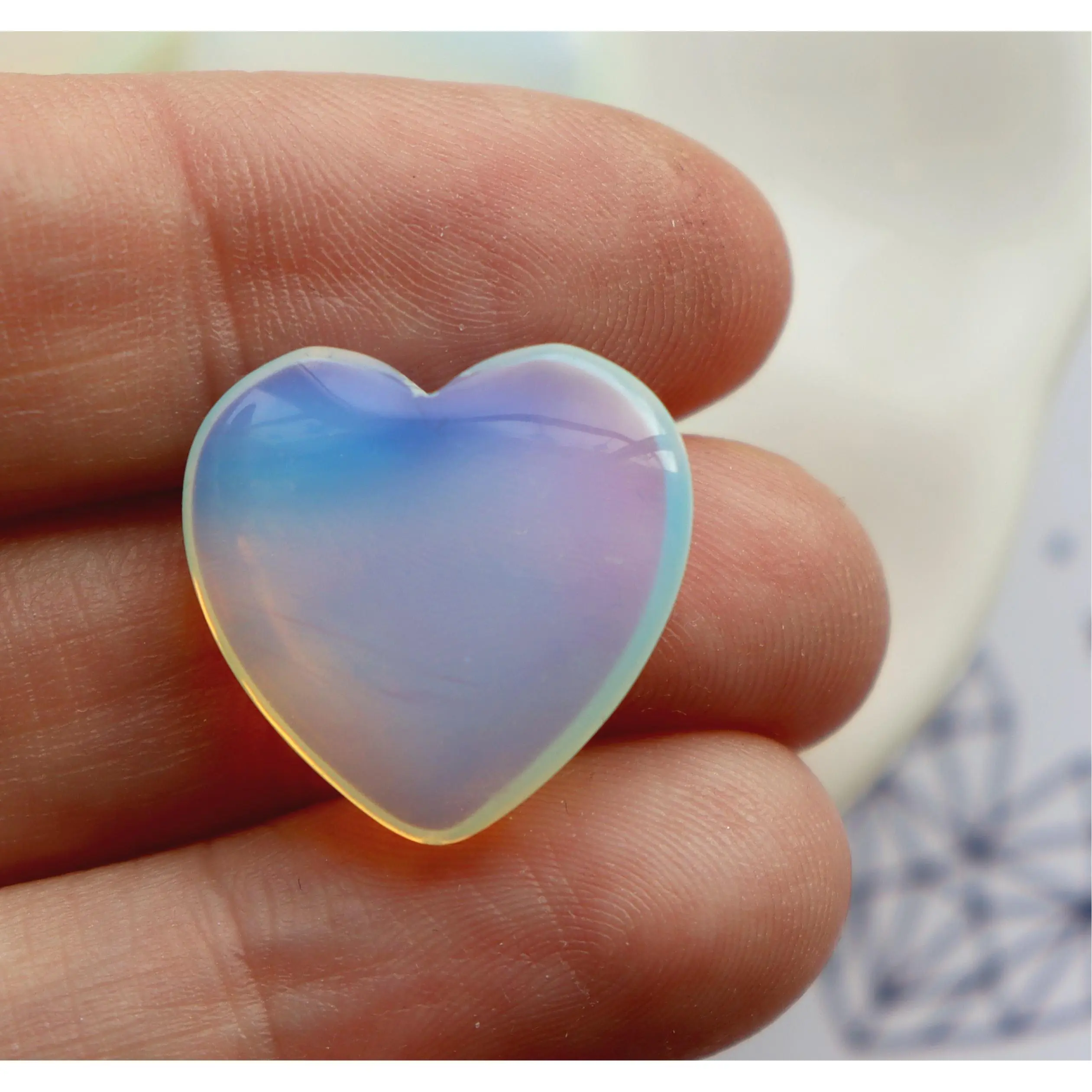 Opalite Crystal Heart - Perfect for Home or Office Decor