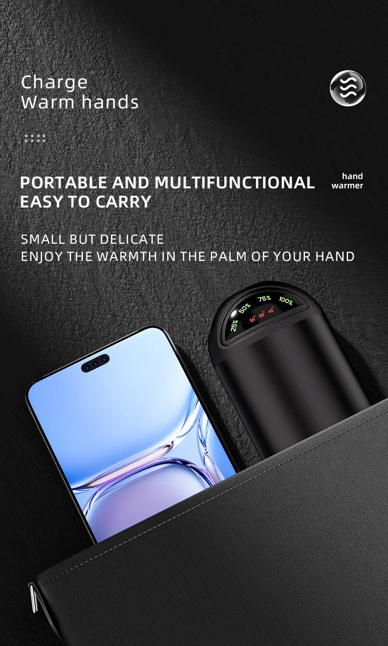 Product Introduction of New USB warm hand treasure charging treasure mini convenient portable flashlight self-heating warm baby 9