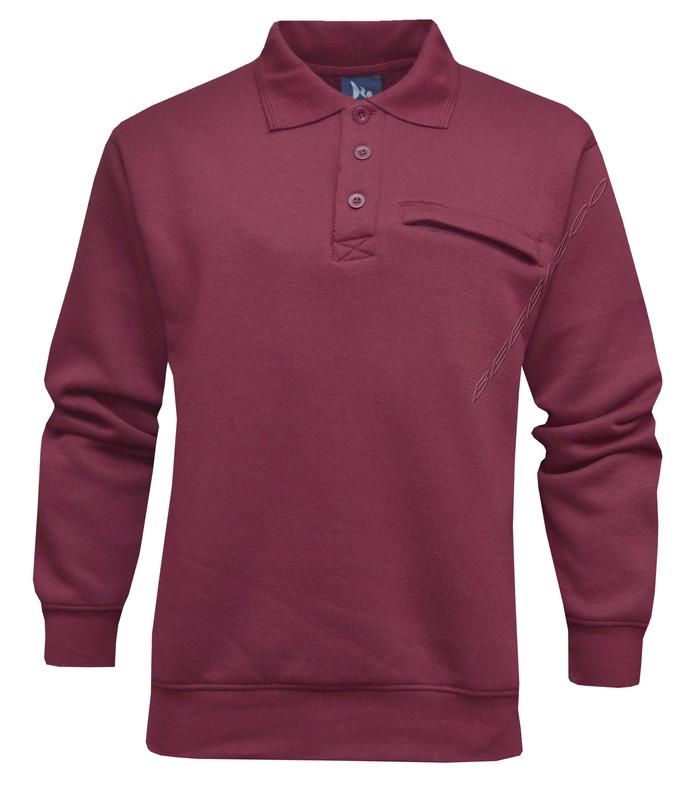 Beebizco Mens Polo Sweatshirt Plain Jumper Top with Zip Pocket Casual M - 6XL 7
