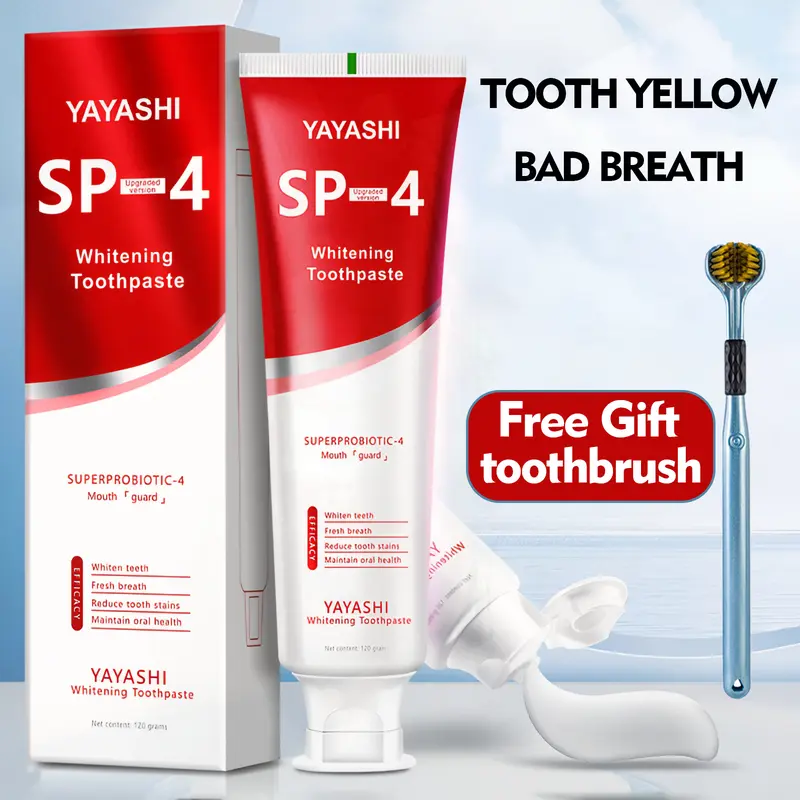 Yayashi Sp-4 Probiotic Whitening Toothpaste - Achieve Deep Clean, Provide Professional Oral Care and Ensure Long-Lasting Fresh Breath for the Sake of Healthy Teeth. Cleansing 2