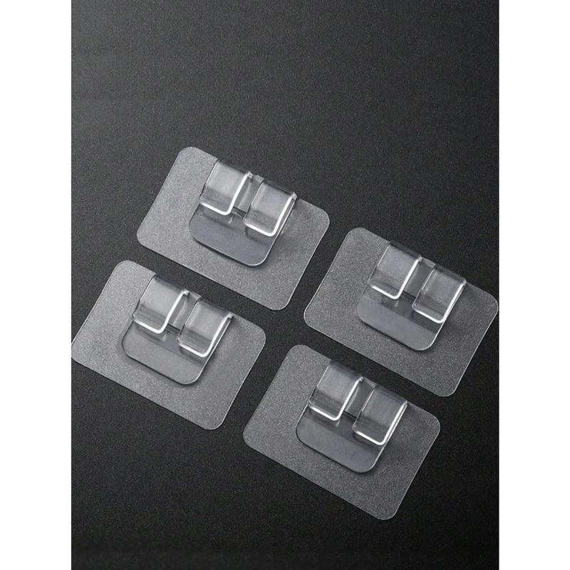 10/20pcs Outdoor Hanging Hooks With Adhesive Strips - Waterproof, UV-Resistant, No Damage, Tool-Free Installation, Suitable For Ramadan, Patio, Garden, Balcony Decor, Cable Fixing For Hanging Holiday Decorations Birthday 1