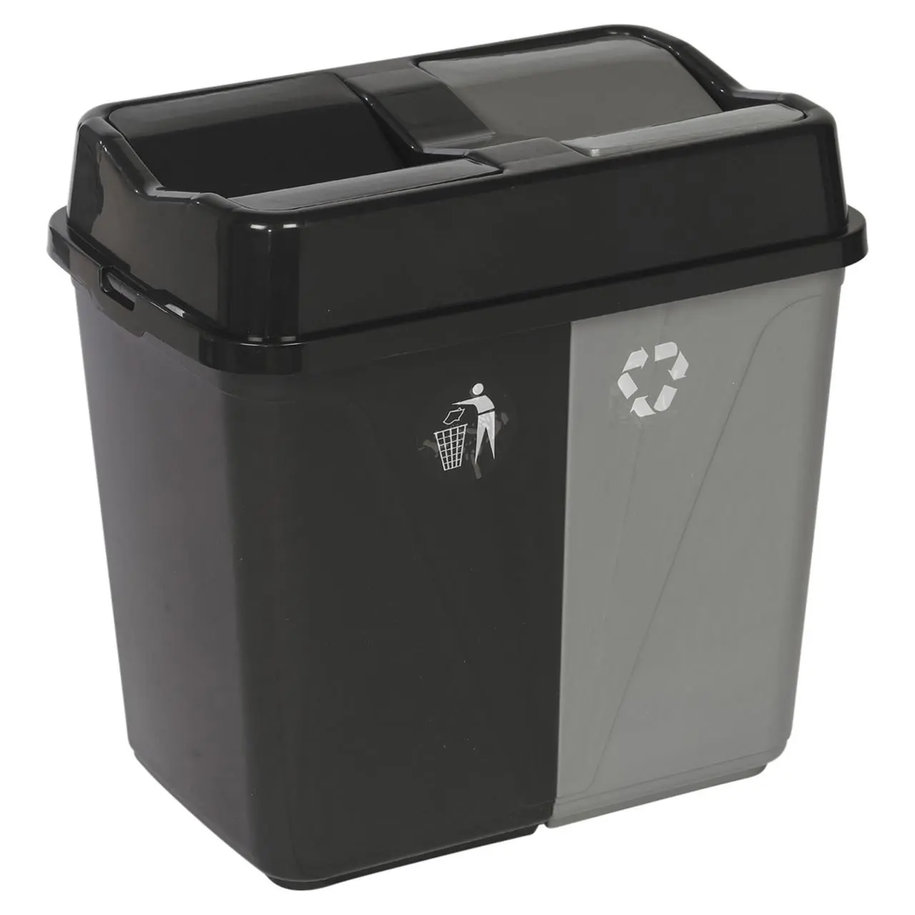 60L Duo Recycling Bin with Base Connectors For Kitchen Bedroom Study