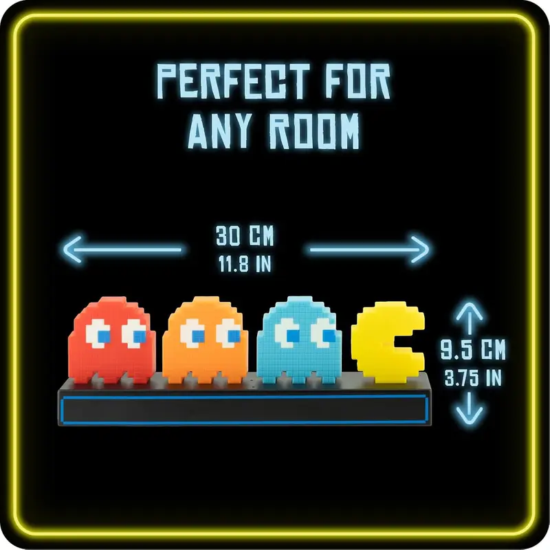 Pac-Man LED Night Light 3 Modes Colorful Pixel Game 3D Icon Light USB Rechargeable Anime Atmosphere Table Lamp Ornaments Toys 2