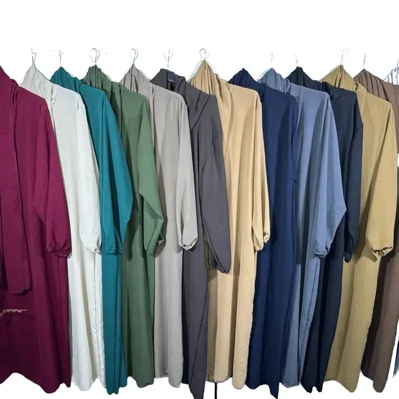 AFR Ladies Abaya with Attached Scarf for Modest Prayer and Everyday Wear with pockets, UK 10-18