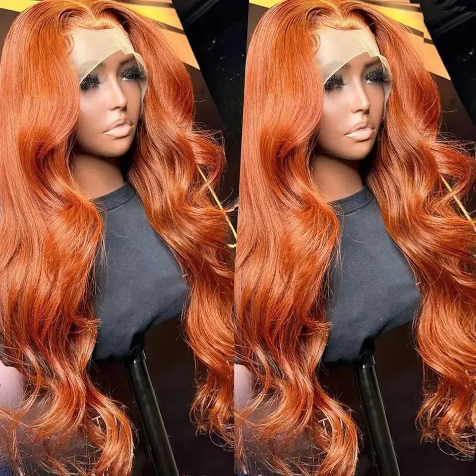 24 Inch Burgundy/Ginger Long Body Wavy Wigs for Women, Gorgeous Fluffy Wigs without Bangs, Synthetic Heat Resistant HD Lace Front Wigs for Party, Daily Use, Wigs Ready To Wear hair  extensions samantha  satc  afro  wig