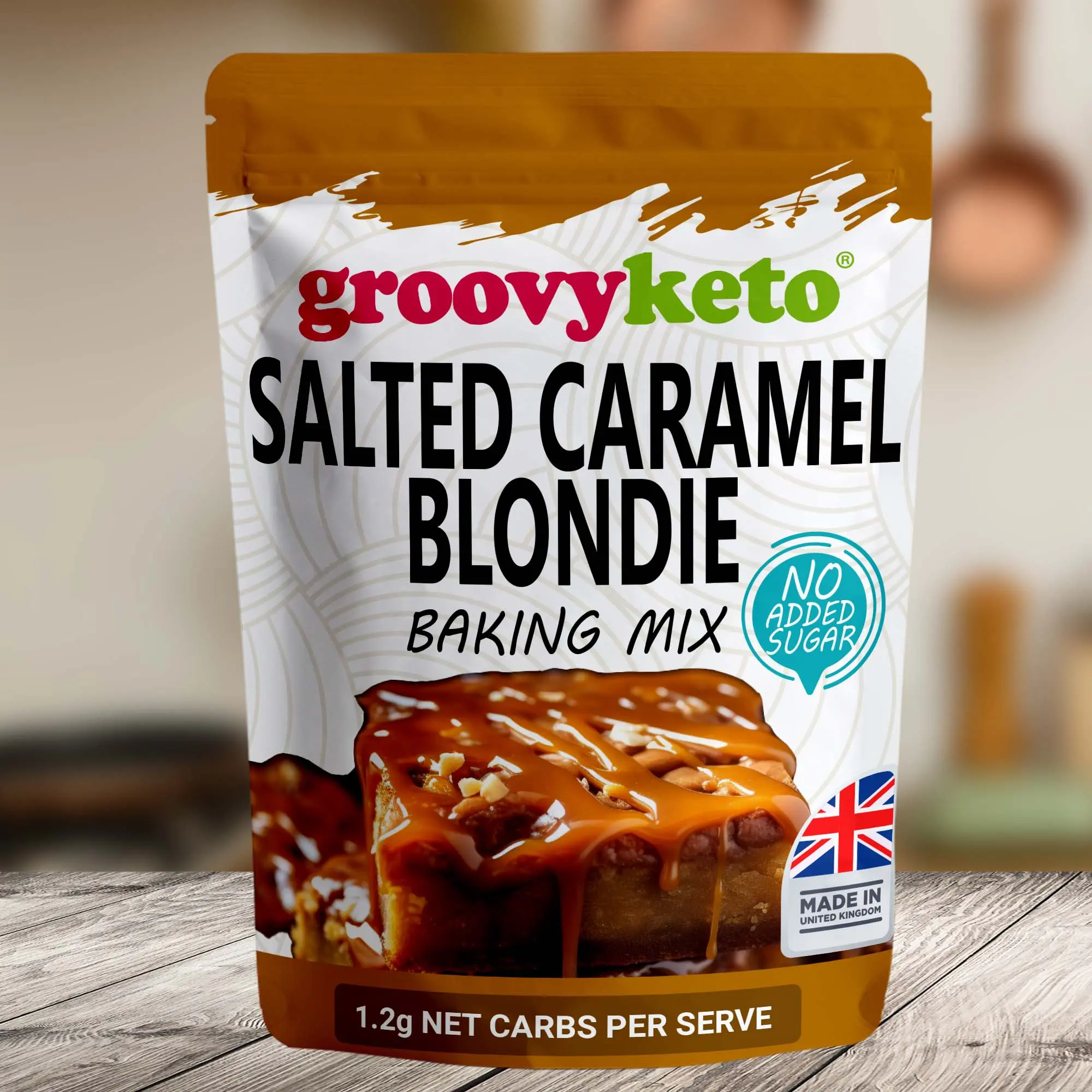 Groovy Keto Salted Caramel Blondie Brownie Mix Baking Mix Set Keto Friendly, No Sugar, Sweetened with Erythritol & Stevia cakemix