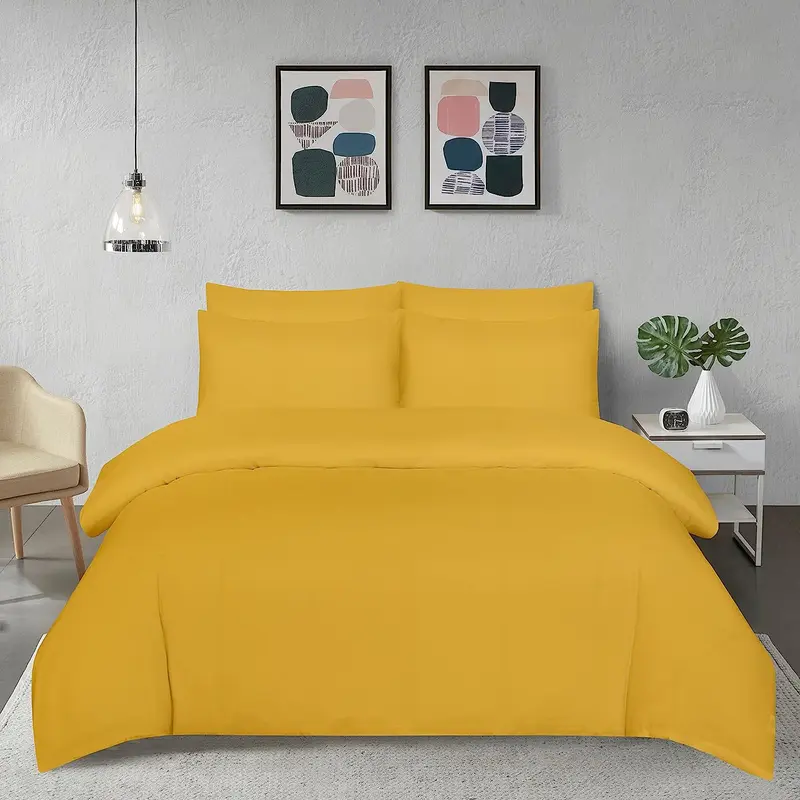 AR Ware Plain Microfiber Breathable Duvet Sets Washable All Sizes Single Double King Size and Super King White 4