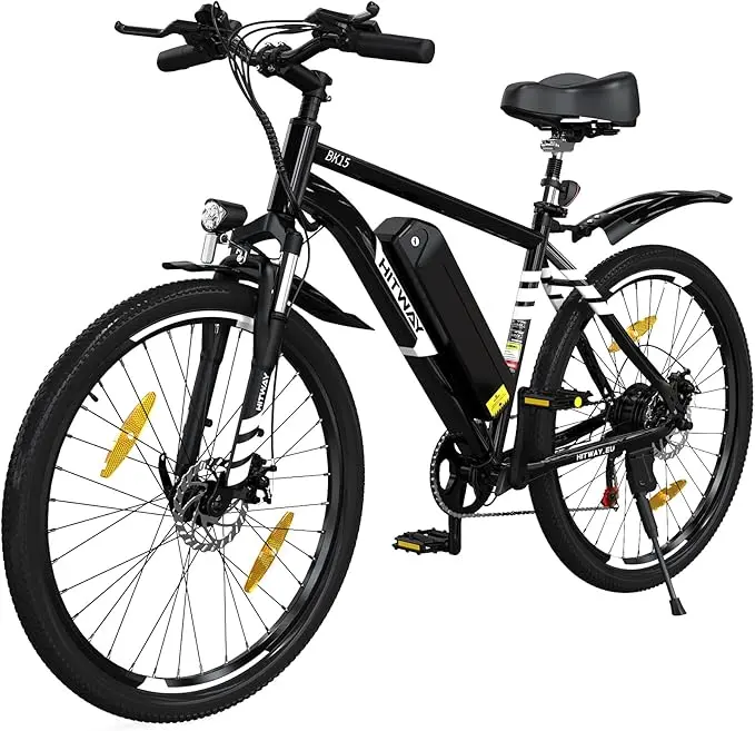 HITWAY BK15 Electric Bike E Mountain Bike, 26 inch Electric Bicycle Commute E-bike with 36V12Ah Removable Battery, 7 Speed, range 35-90km