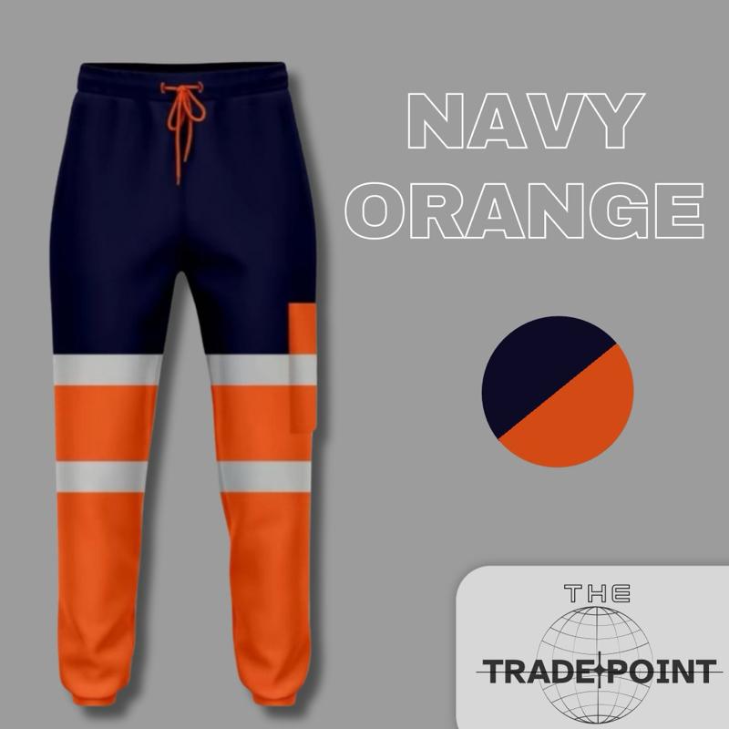 Hi Visibility Workwear Joggers Menswear Reflective Comfort Fitted Mid Pants Stretch 3