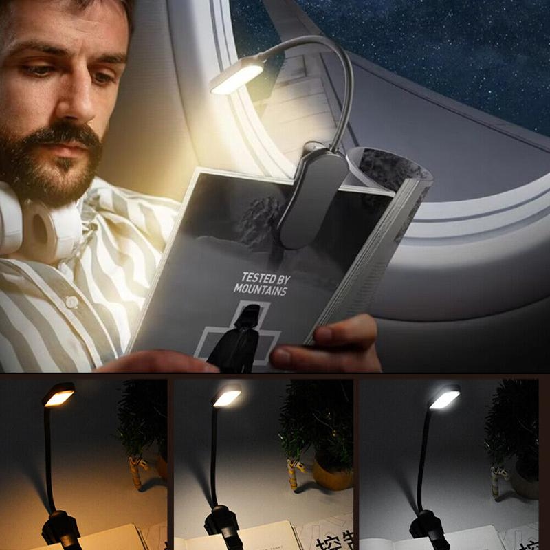 10LED Rechargeable Book LED Clip-on Reading Light 3 Color Temperature USB Lamp. 7