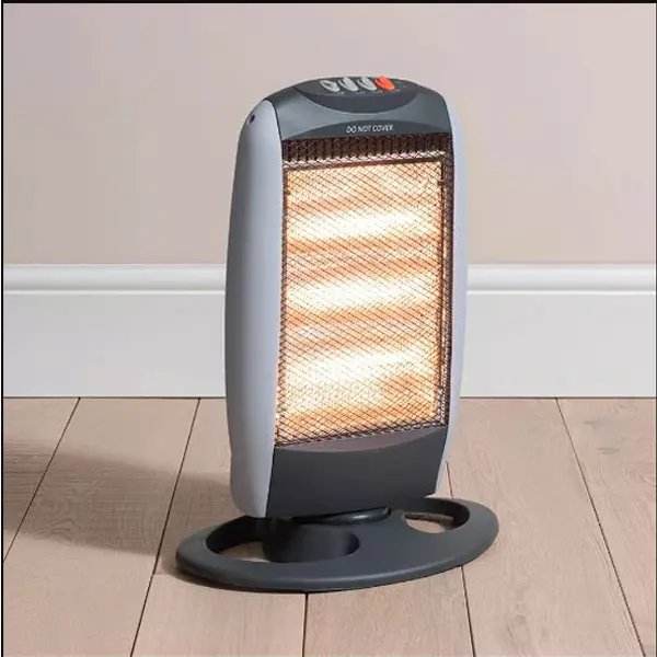 Fine Elements Halogen Heater Portable Quartz Instant Heat Home Office Heater, 1200W, Grey, HEA1004