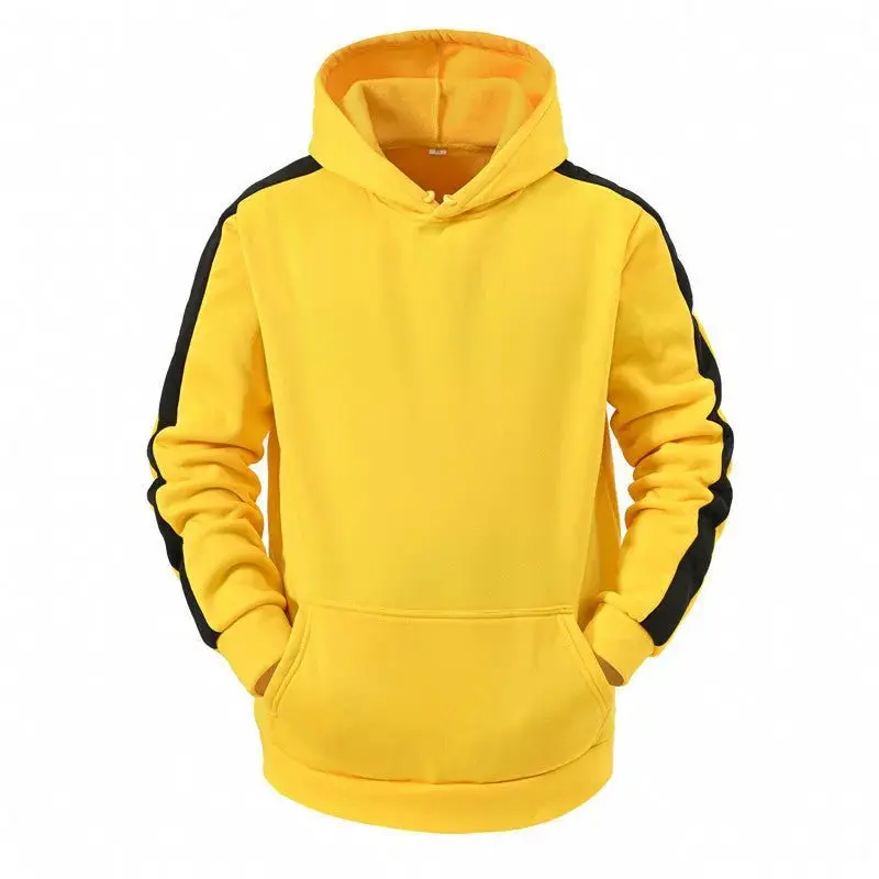 Men Casual Sweater Hooded Stitching Top 4