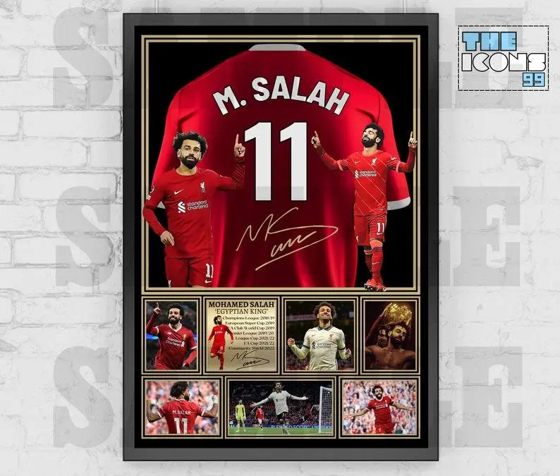 Liverpool FC Icon MOHAMED SALAH Football Shirt Back Print / Poster / Framed Memorabilia / Collectible / Signed - Etsy