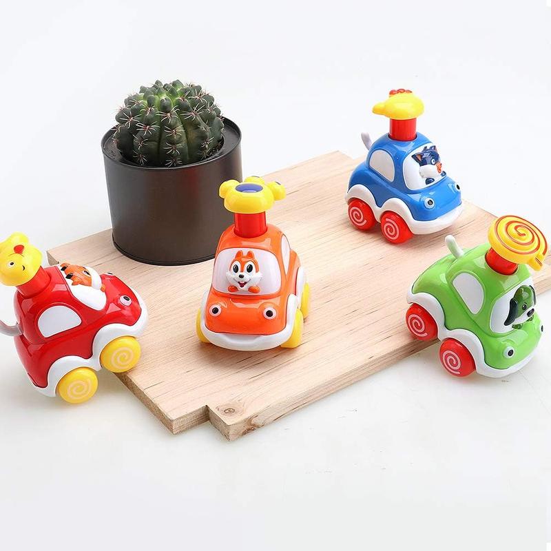 4pcs Baby Toy Cars for 1 Year Old Boy Gifts Press and Go Forest Animal Car Educational Toys for 2 Years Old Boy Pull Back Cars Toys for Toddlers 1-3 Baby Toys 12-18 Months Gifts for 1 2 3 Year Old Boy Girl 2