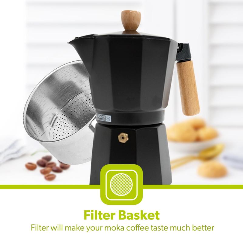 Royalford Italian Espresso Stove Top Moka Percolator Pot Coffee Maker 9 Cups Aluminium Classic 3