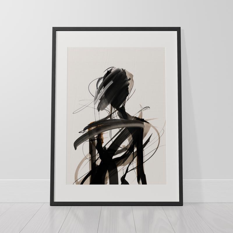 Abstract Wall Art Prints Set of 3 Unframed Black Gold Geometric Contemporary Poster Prints Home Decor 2