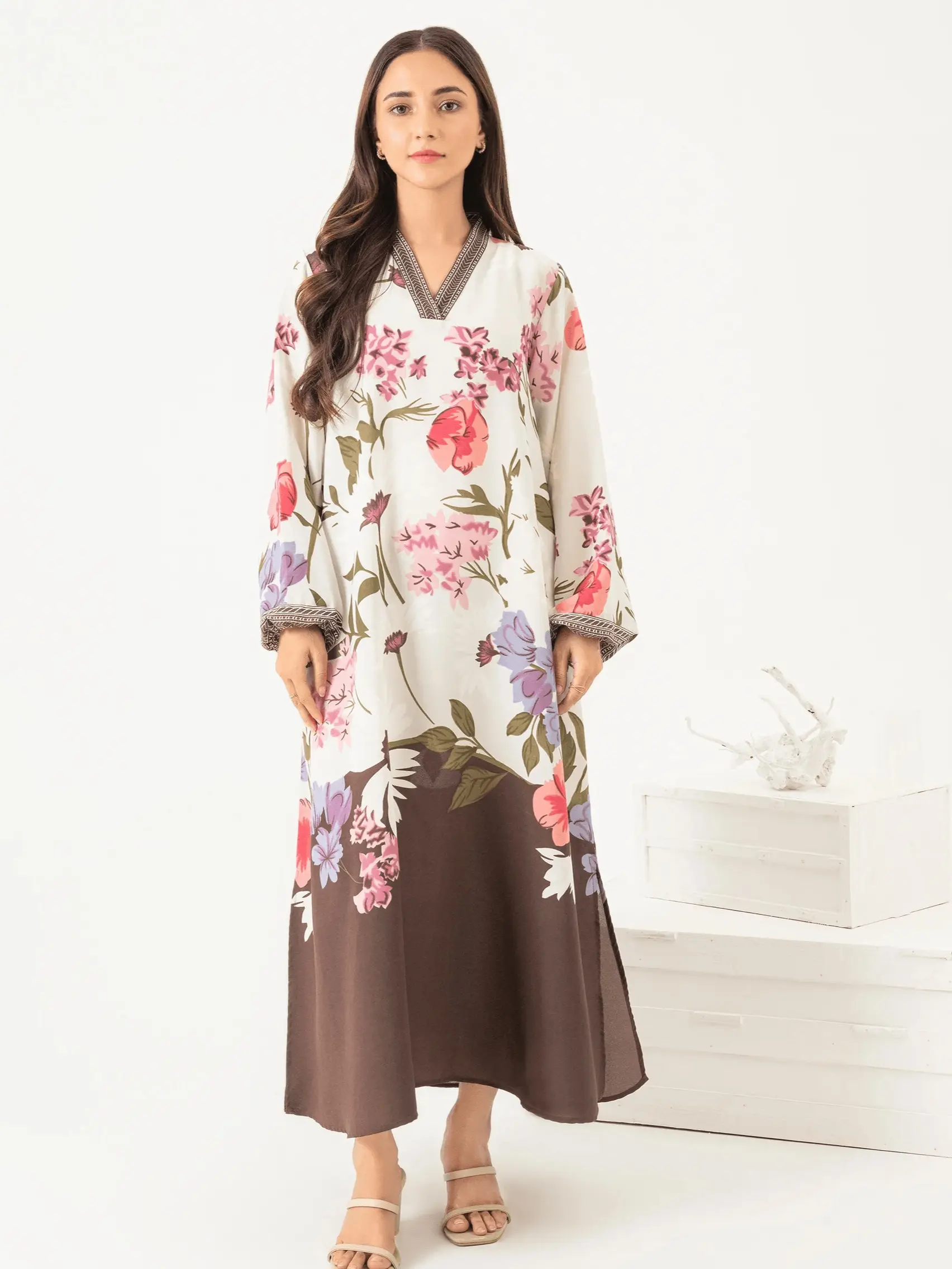 Floral Single Piece Maxi Style Long Dress