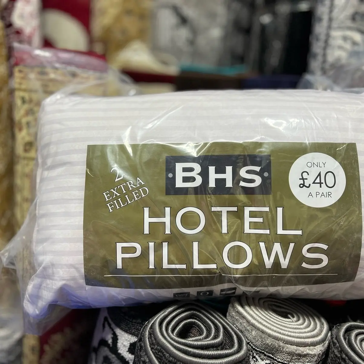 Pack of 2 BHS adorable luxury Hotel size Pillows with Stripes design an essential for your good night sleep!!;