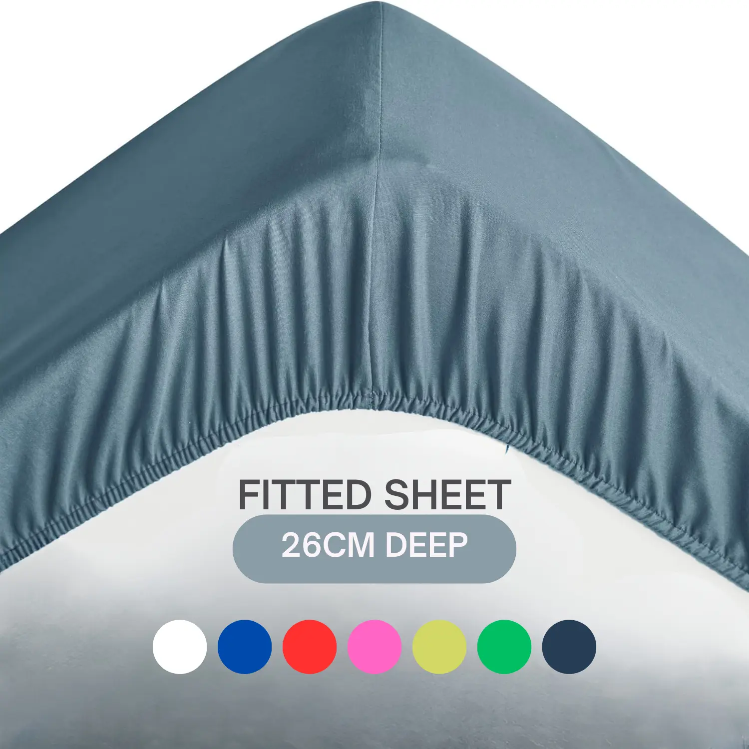 26cm Fitted Sheet Queen - 100% Brushed Microfiber Quality 1800 Ultra Soft Fitted Sheet - Bottom Sheet Shrinkage & Fade Resistant - Deep Pocket Up to 16" - 1 Queen Fitted Sheet Only (White)