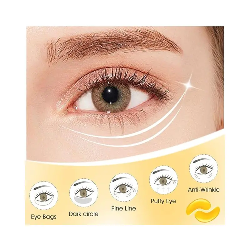 5 Pairs Each Lip Masks & Eye Mask, Power Crystal Gel 24K Lip Eye Mask. 2