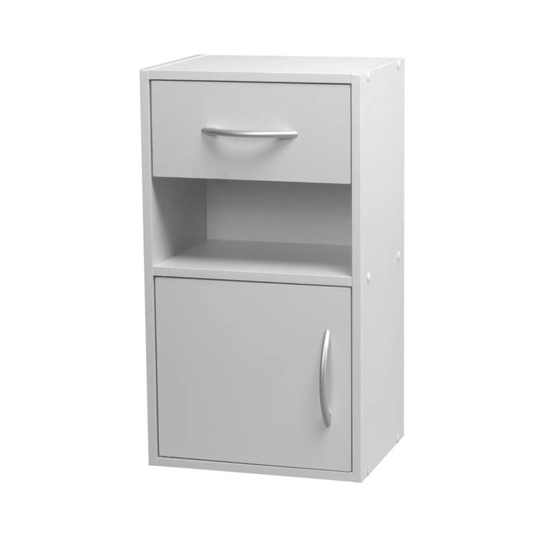1 Door 1 Drawer Wooden Bedroom Bedside Cabinet Shelf Nightstand Side Table Unit 2