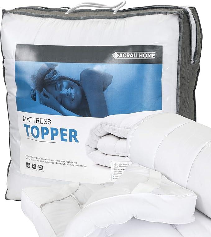 ACRALI HOME Mattress Topper Bed 4 Inch/10cm Quilted Single Mattress Topper Thick Breathable Hypoallergenic 1