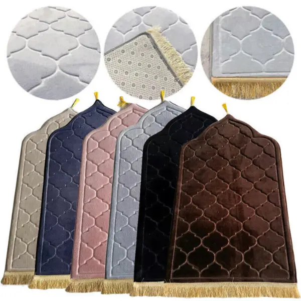 Soft Padded Prayer Mat – Luxurious Ramadan Islamic Prayer Rug | Comfortable, Non-Slip & Lightweight | Perfect for Daily Salah, Travel & Gift | Elegant Design for Home & Mosque Use