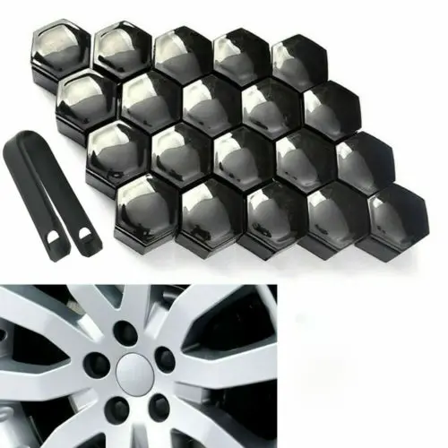 20PCS Car Wheel Nut Caps 17mm Black Wheel Tire Bolt Protect Cover Tire Dustproof 1