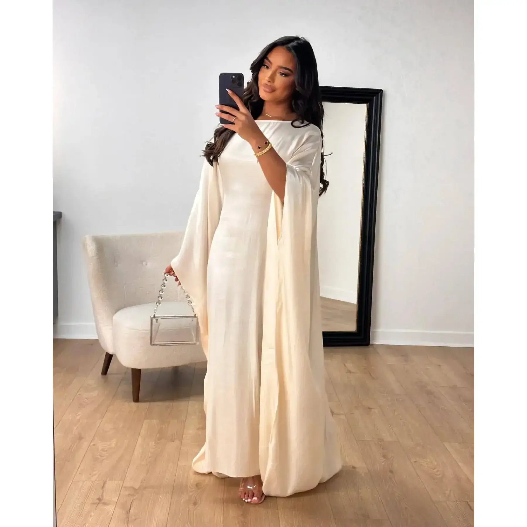 Shiny Butterfly Abaya Inside Belt Muslim Party Long Dress Summer Abayas for Women Dubai Luxury Turkey Islam Clothes Kaftan Robe