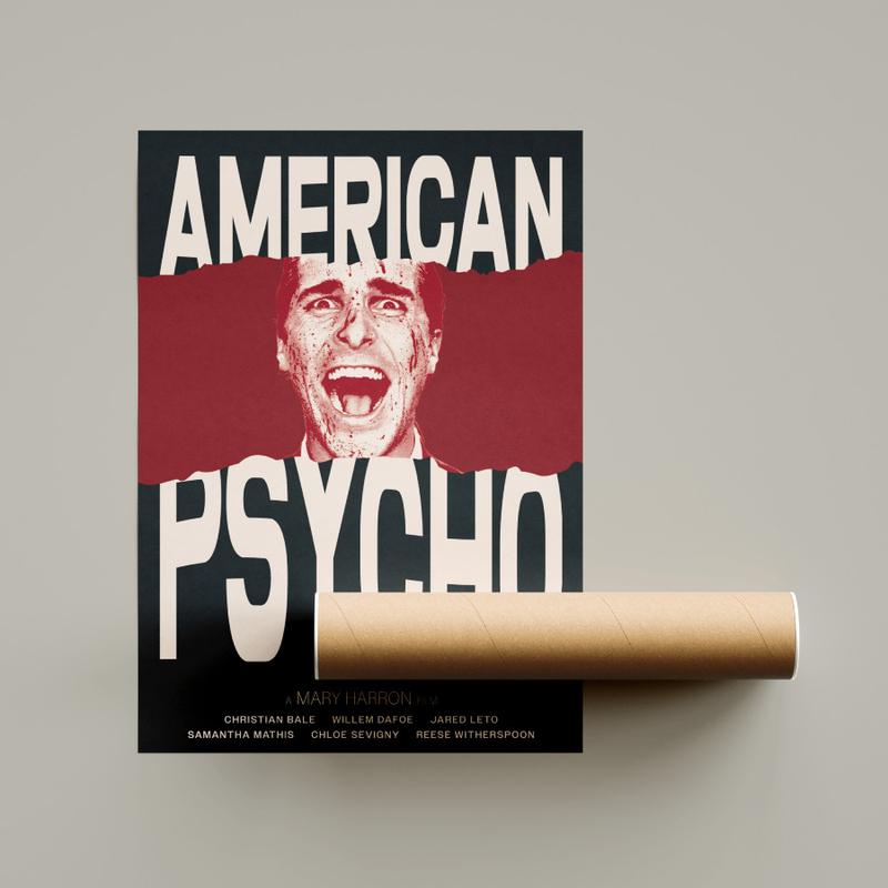 American Psycho Movie Poster | Christian Bale Print | Patrick Bateman A3 Cinema Wall Art Decor Room 3