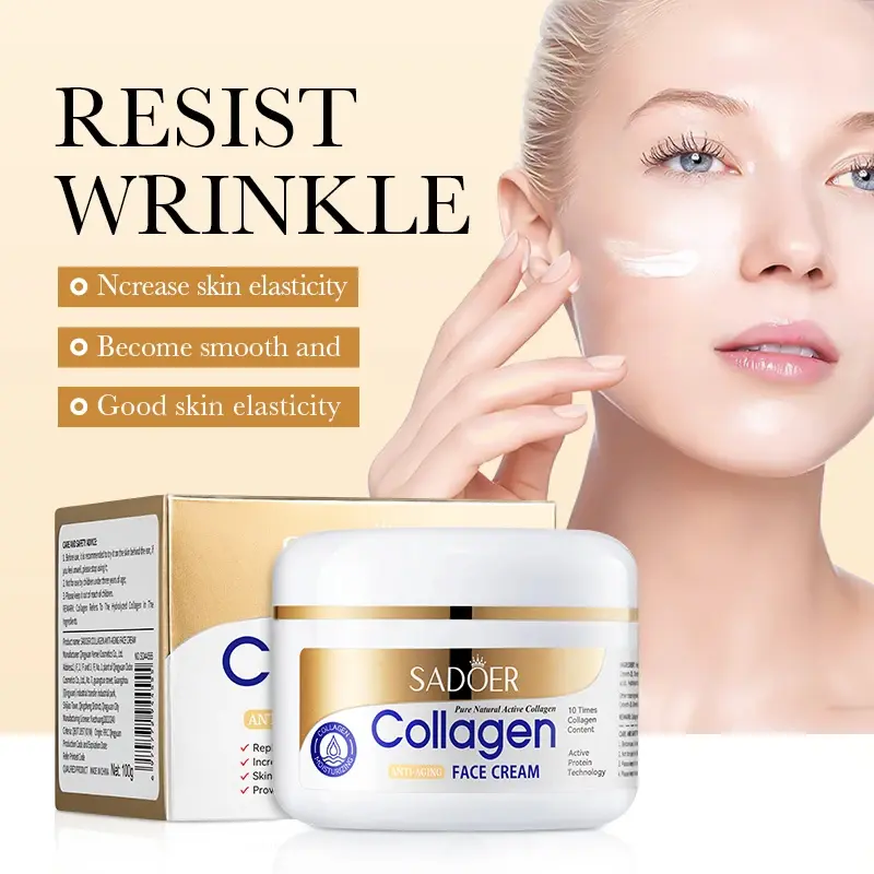 SADOER Collagen Anti-Aging Face Cream for Moisturizing and Anti-Wrinkle - Fragrance Free - Moisturize, Moisturizer Hydrating Skincare