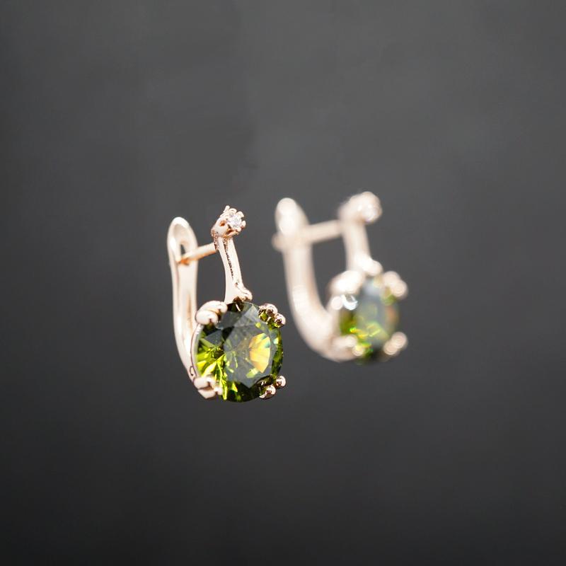 Jessica X - Rose Gold Red,Green,Blue Sapphire Small Drop Earrings 3