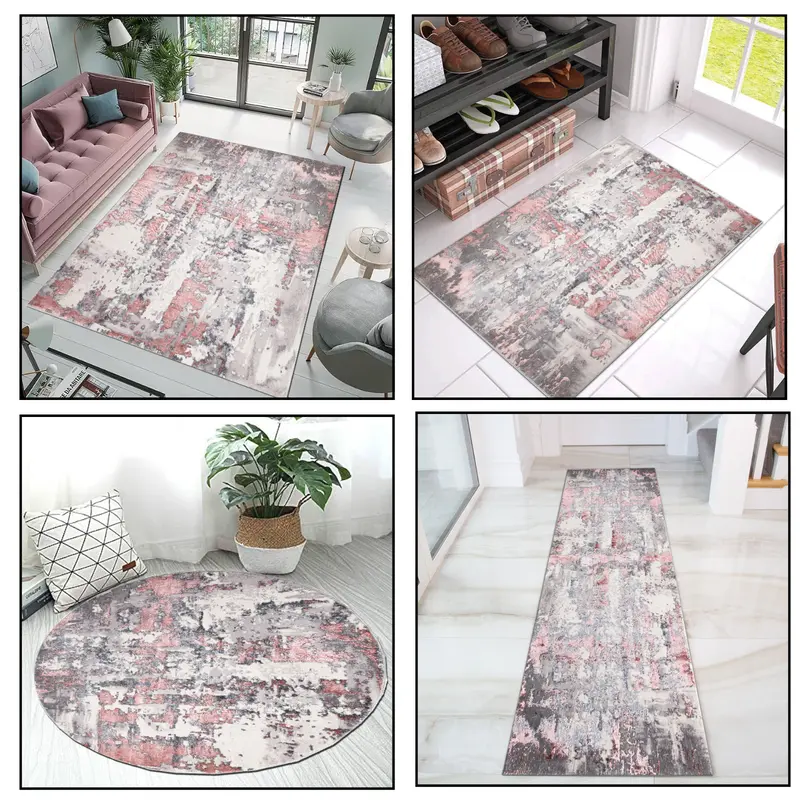 Luxury Anti-Skid Abstract Design  washable  Area Rug Modern  navy Color Rugs Large Area Rugs for Living Room & Bedroom Runner Rugs  carpets  for Hallways Entrance  Circular Round Rugs Floor  mats & rugs 6