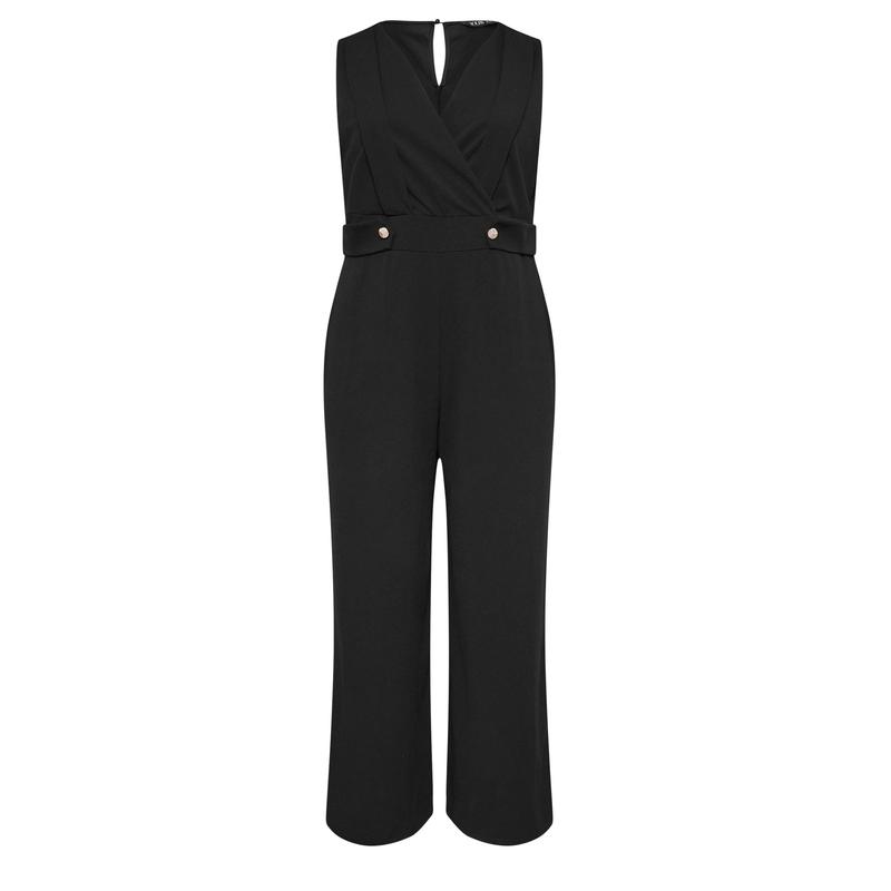 YOURS LONDON Curve Black Sleeveless Wide Leg Jumpsuit 4