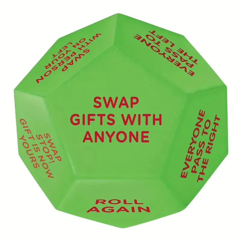 Santa's Surprise Gift Exchange Dice - 12 Unique Sides, Perfect for Christmas Party Games & Supplies, Durable Plastic, 3x3 Inches, Christmas Gift Bags 7