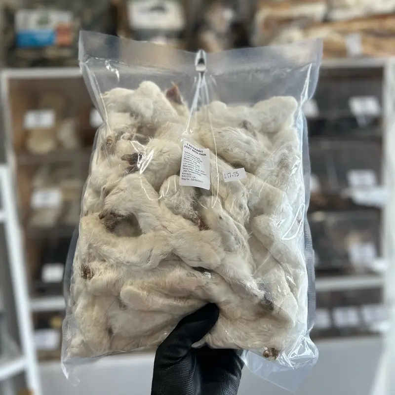 1KG Hairy rabbit feet with hair 0
