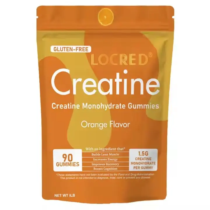 Creatine Monohydrate Gummies - Orange Flavor, 90 Count, Boost Focus and Strength - Healthcare, Vitamin