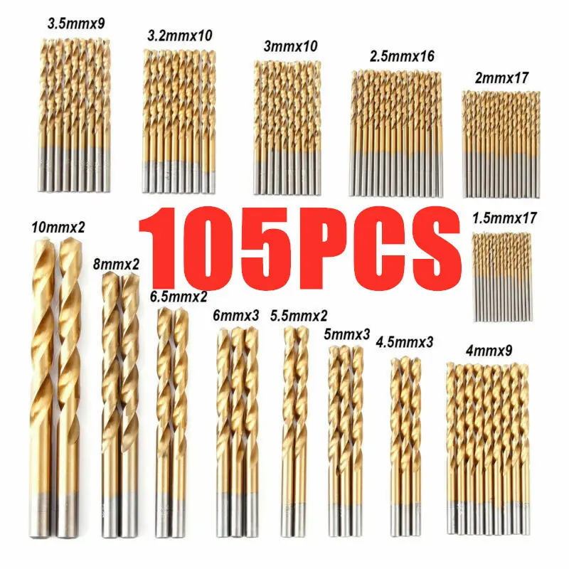 New store opening, special offers 105 Cobalt Drill Bits Set for Stainless Steel Metal HSS-Co Cobalt Bit Titanium