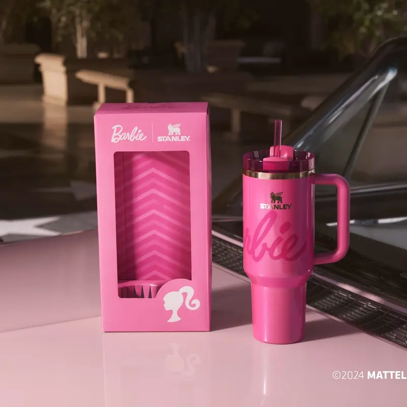 Pink Ba-rb-ie for Stan-ley Cup 40 oz with handle Stainless Steel Quencher Tumbler 7