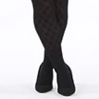 Sizes 8-16 Women's Opaque Black Diamond Patterned Tights with Criss Cross Design, Warm and Comfortable, Sizes 8-16 - Womenswear 3
