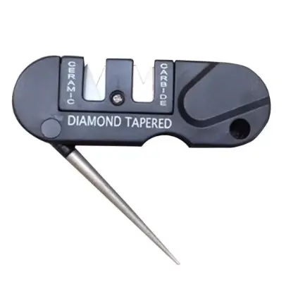 4-in-1 Portable Tungsten Ceramic Carbide Knife Whetstone Sharpener Sharpen Fish Hook Pocket Diamond Tool Camp Hike outdoor 4