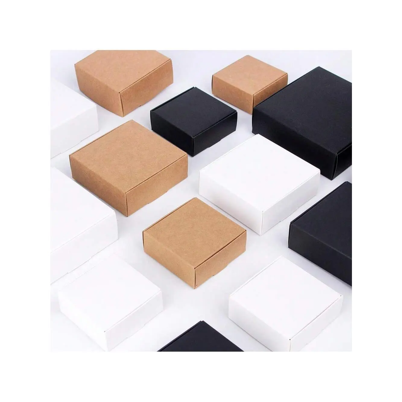 20pcs Kraft Paper Mini Boxes, Small Gift Boxes, Craft Soap Packaging, Square & Rectangular Containers Back To School