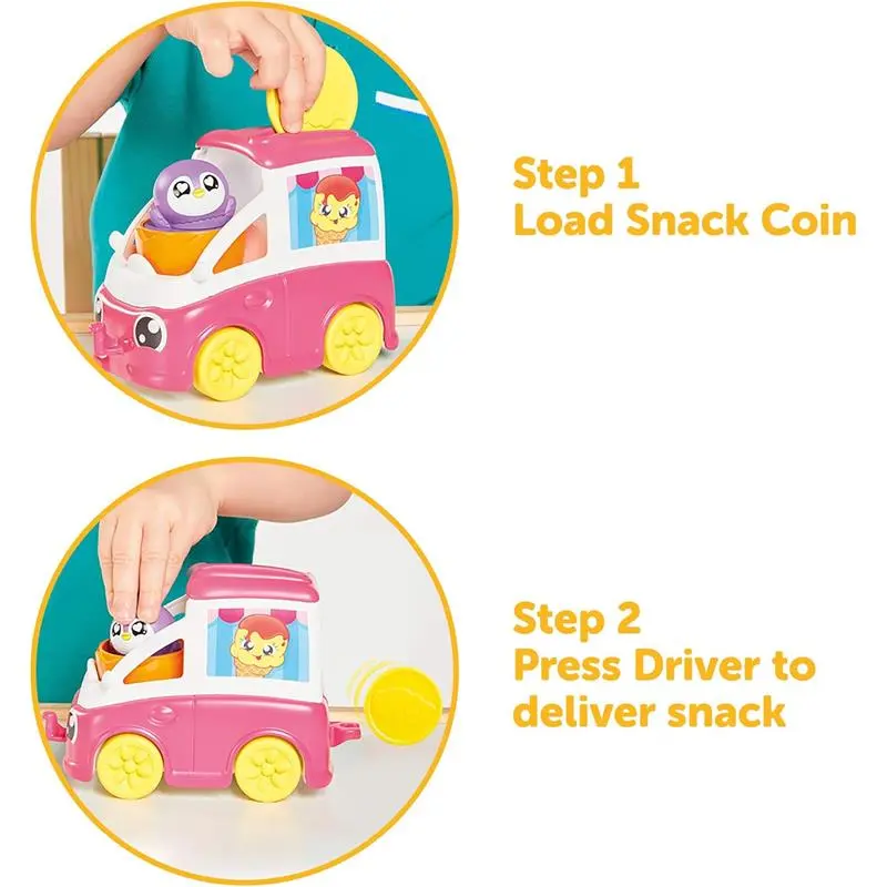 Tomy: Toomies - Fill and Pop Ice Cream Truck with Hide and Squeak Egg - Educational Push-Along Play Toy for Toddlers 3