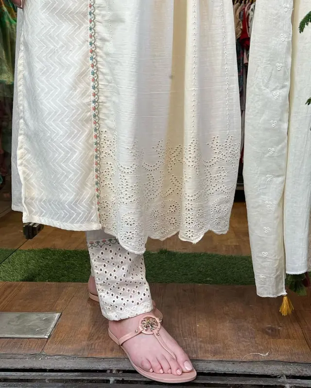 Elegant Cotton Dobby Self Zikzak & Shifley Kurta Set with Silk Dupatta 2