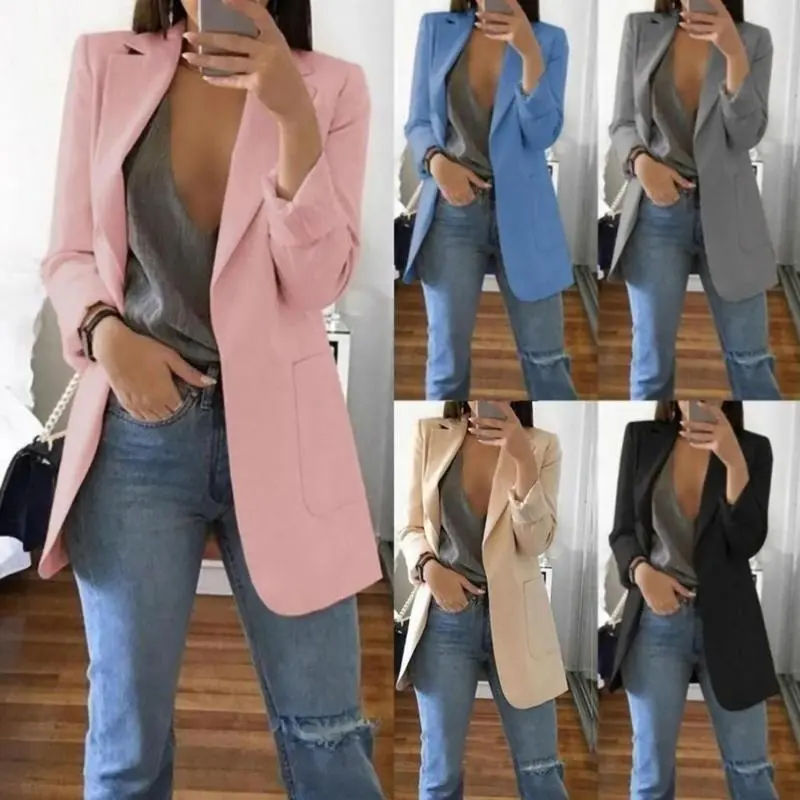 【2024】  European And American Women Blazer Fashion Casual Suit Slim Fit Cardigan Oversized Women's Suit Coat  Ladies Jacket Blazer88