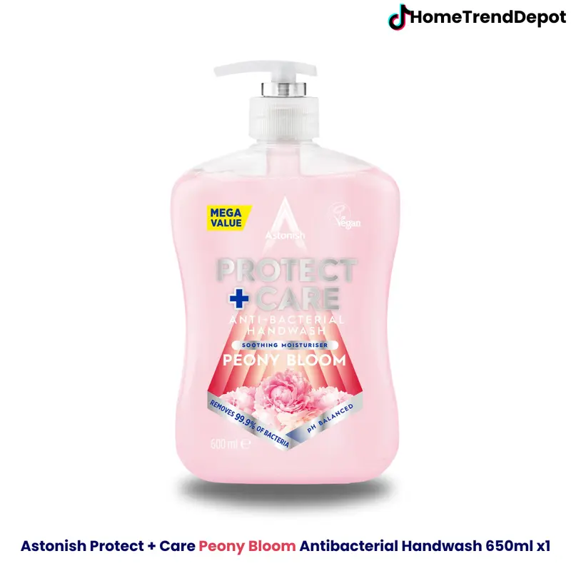 Astonish Protect Plus Care Antibacterial Handwash Peony Bloom Removes Bacteria Balanced pH for Skin Health Gentle on Hands Fragrance Vegan Comfort Raspberry Ripple Scent 4