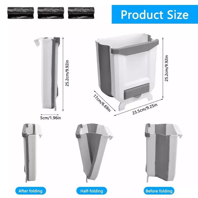 Product Introduction of UK 9L Folding Kitchen Waste Bin Trash Can Basket Hanging Over The Cabinet Door 0